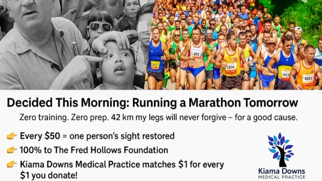 Marathon fundraiser for Fred Hollows Foundation