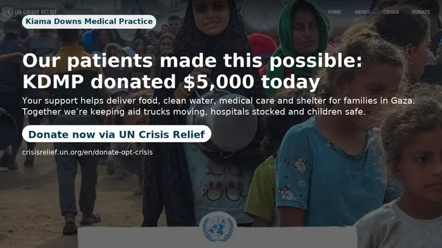 Kiama Downs Medical Practice $5,000 donation to Gaza